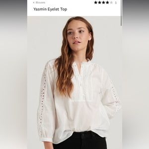 Lucky brand Yasmin Eyelet Top NWT